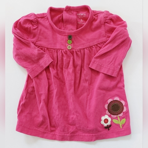 Pink babydoll style top floral embroidery 3‎ month girl carter's
